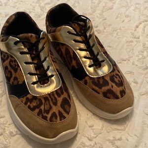 Torrid Leopard print with gold trim Sneakers 10.5